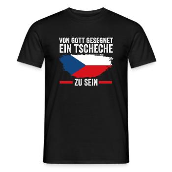 Tschechien Tscheche Tschechisches - Männer T-Shirt - Schwarz - Vorne - AI Model Male 178 light (178cm)