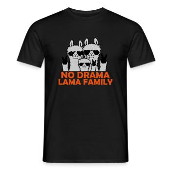 No drama Llama family - Men's T-Shirt - black - Front - AI Model Male 178 light (178cm)