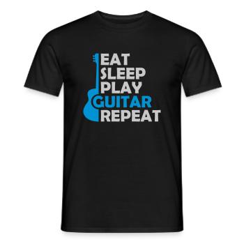Play Guitar Eat Sleep - Men's T-Shirt - black - Front - AI Model Male 178 light (178cm)