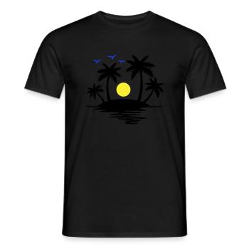 Insel Paradise - Männer T-Shirt - Schwarz - Vorne - AI Model Male 178 light (178cm)