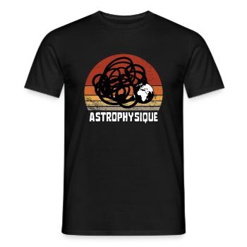 ASTROPHYSIQUE PLANETE TERRE VINTAGE RÉTRO SUNSET - T-shirt homme - noir - Devant - AI Model Male 178 light (178cm)
