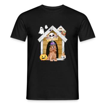 Halloween Cocker Spaniel Hund Hexe - Männer T-Shirt - Schwarz - Vorne - AI Model Male 178 light (178cm)