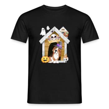 Halloween Basset Hound Hund Hexe - Männer T-Shirt - Schwarz - Vorne - AI Model Male 178 light (178cm)