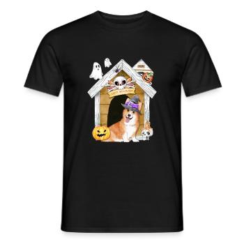 Halloween Corgi Hund Hexe - Männer T-Shirt - Schwarz - Vorne - AI Model Male 178 light (178cm)