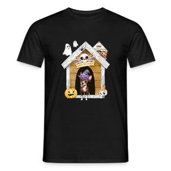 Halloween Chihuahua Hundehexe - Männer T-Shirt - Schwarz - Vorne - AI Model Male 178 light (178cm)