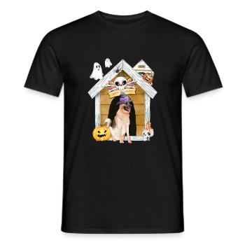 Halloween Deutscher Schäferhund Hexe - Männer T-Shirt - Schwarz - Vorne - AI Model Male 178 light (178cm)