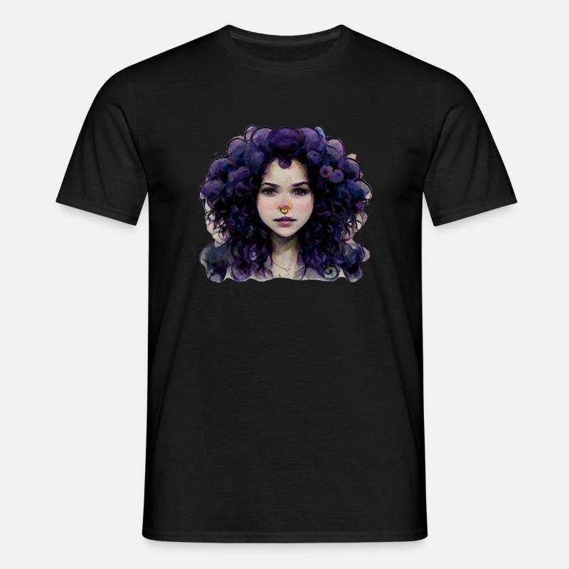 Violett - Männer T-Shirt - Schwarz