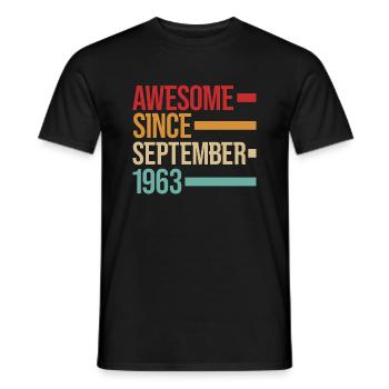 Geburstag Génial depuis septembre 1963 - T-shirt homme - noir - Devant - AI Model Male 178 light (178cm)