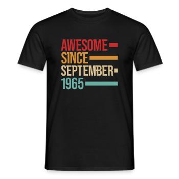 Anniversaire génial depuis septembre 1965 - T-shirt homme - noir - Devant - AI Model Male 178 light (178cm)