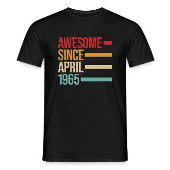 Geburstag Awesome Since April 1965 - Men's T-Shirt - black - Front - AI Model Male 178 light (178cm)