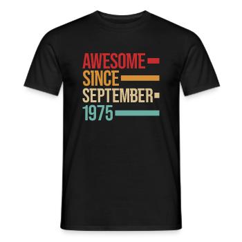 Geburstag Génial depuis septembre 1975 - T-shirt homme - noir - Devant - AI Model Male 178 light (178cm)