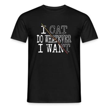 Happy Pet Cat Hair Tshirts Cat Lover House Cat - Men's T-Shirt - black - Front - AI Model Male 178 light (178cm)
