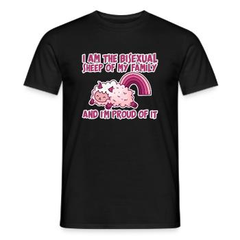 I Am The Bisexual Sheep And I'm Proud Of It - Männer T-Shirt - Schwarz - Vorne - AI Model Male 178 light (178cm)
