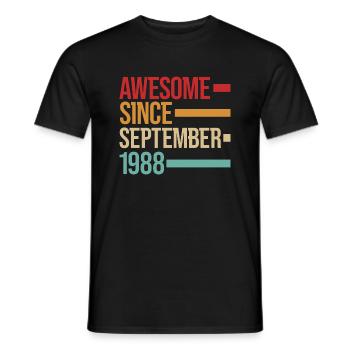 Born Awesome Since September 1988 - Men's T-Shirt - black - Front - AI Model Male 178 light (178cm)