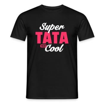 cadeau humour tata / super tata cool - T-shirt homme - noir - Devant - AI Model Male 178 light (178cm)