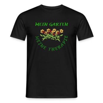 Ich brauche keine Therapie, ich habe meinen Garten - Männer T-Shirt - Schwarz - Vorne - AI Model Male 178 light (178cm)