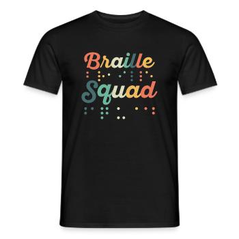 Braille Squad Braille Dots Impaired Blindness - Männer T-Shirt - Schwarz - Vorne - AI Model Male 178 light (178cm)