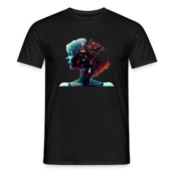 Cyber ist in meinem Kopf - Männer T-Shirt - Schwarz - Vorne - AI Model Male 178 light (178cm)