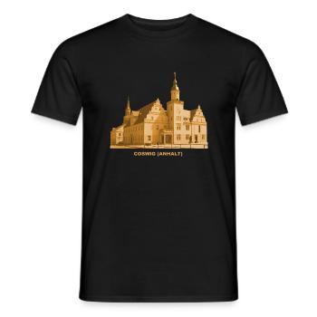 Coswig Anhalt City Hall Saxony-Anhalt Elbe - Men's T-Shirt - black - Front - AI Model Male 178 light (178cm)