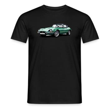 E type jag sketch - Men's T-Shirt - black - Front - AI Model Male 178 light (178cm)