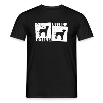 Online Offline - Retreiver Hund Hundeleine - Männer T-Shirt - Schwarz - Vorne - AI Model Male 178 light (178cm)