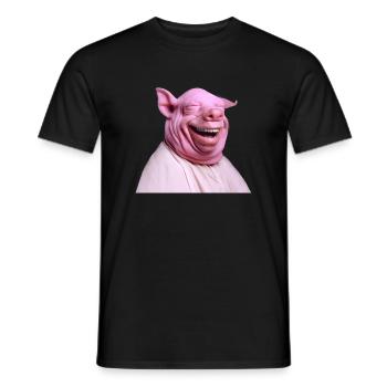 Happy Tier, happy wir! - Männer T-Shirt - Schwarz - Vorne - AI Model Male 178 light (178cm)