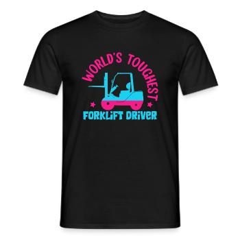 World's Toughest Forklift Driver Forklifter Operat - Männer T-Shirt - Schwarz - Vorne - AI Model Male 178 light (178cm)
