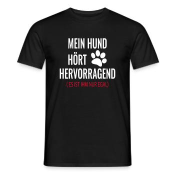 Hund Lustiger Spruch für Hundeliebhaber - Männer T-Shirt - Schwarz - Vorne - AI Model Male 178 light (178cm)
