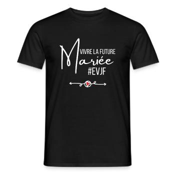 Vivre la future mariée - T-shirt homme - noir - Devant - AI Model Male 178 light (178cm)
