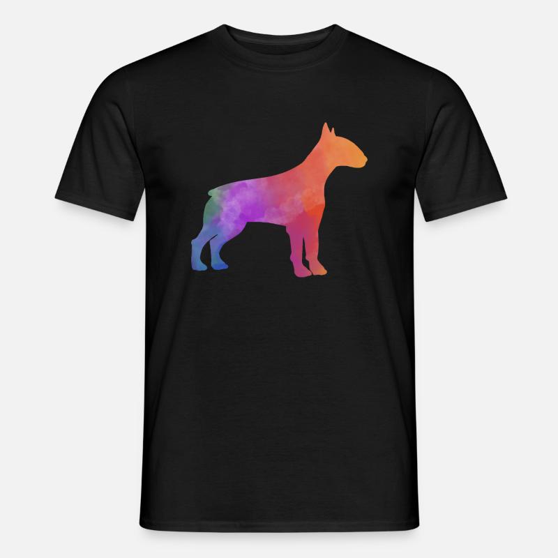BULLTERRIER bunt - Männer T-Shirt - Schwarz