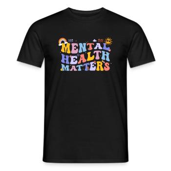 Mental Health Awareness Vintage Groovy Mental - Men's T-Shirt - black - Front - AI Model Male 178 light (178cm)