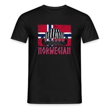 Norway Norwegian Viking Vikings Fun Valhalla Odin - Men's T-Shirt - black - Front - AI Model Male 178 light (178cm)