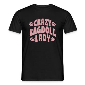 Crazy Ragdoll Lady Cat Kitten Mother - Männer T-Shirt - Schwarz - Vorne - AI Model Male 178 light (178cm)