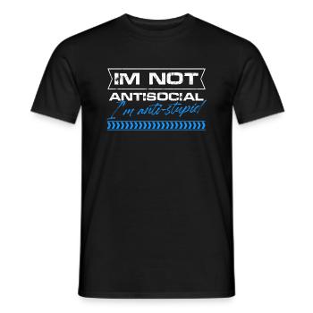 Im not antisocial Im antistupid Design for a INTJ - Men's T-Shirt - black - Front - AI Model Male 178 light (178cm)