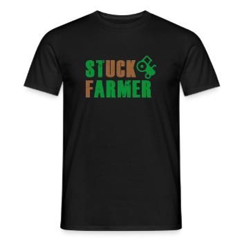 STUCK FARMER GREEN BROWN - Men's T-Shirt - black - Front - AI Model Male 178 light (178cm)