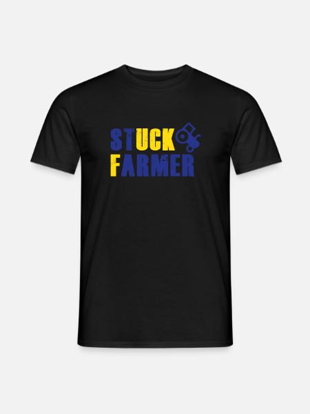 STUCK FARMER BLUE YELLOW - Men's T-Shirt - black