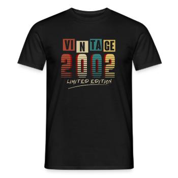 Vintage 2002: Limited Edition - 23rd Anniversary. - Men's T-Shirt - black - Front - AI Model Male 178 light (178cm)