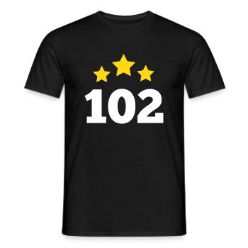 102 ans étoile - cadeau 102e anniversaire - T-shirt homme - noir - Devant - AI Model Male 178 light (178cm)