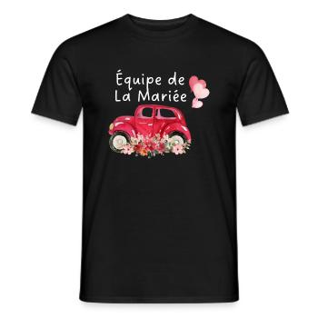 Braut Team Auto Blumen Braut - Männer T-Shirt - Schwarz - Vorne - AI Model Male 178 light (178cm)