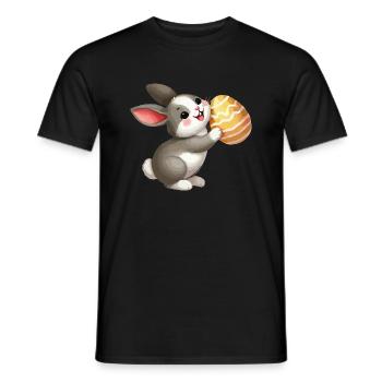 lapin lapin pâques - T-shirt homme - noir - Devant - AI Model Male 178 light (178cm)