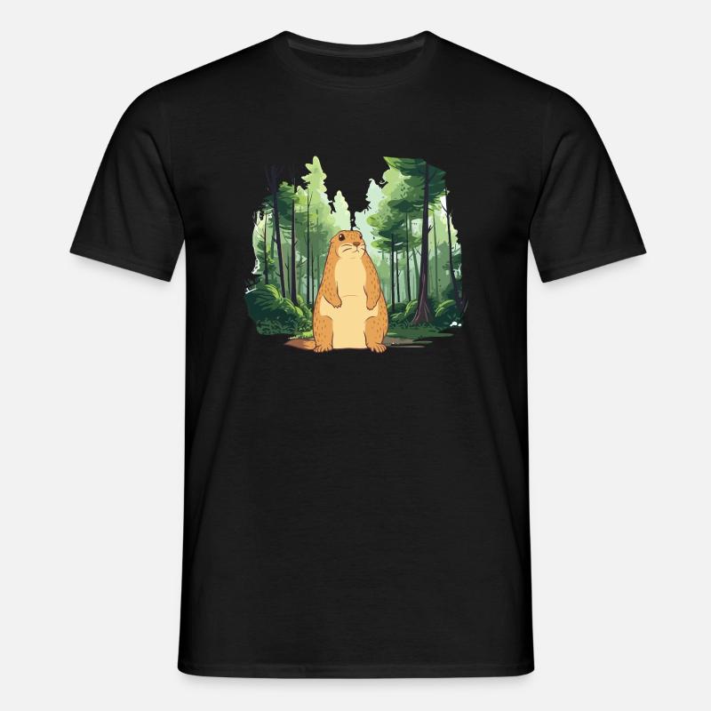 Strong groundhog nature landscape - Men's T-Shirt - black