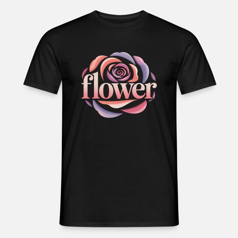 Blumen Logo - Cooles Gartendesign - Männer T-Shirt - Schwarz