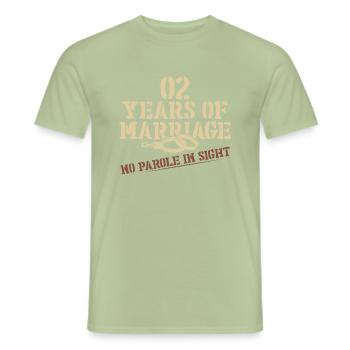 2 years without a false note - Men's T-Shirt - sage - Front - AI Model Male 178 light (178cm)