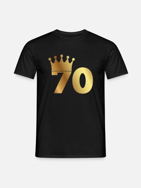 70. Geburtstag: 70 mit Krone - Männer T-Shirt - Schwarz