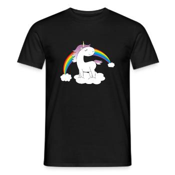 Einhorn auf Wolke - Männer T-Shirt - Schwarz - Vorne - AI Model Male 178 light (178cm)