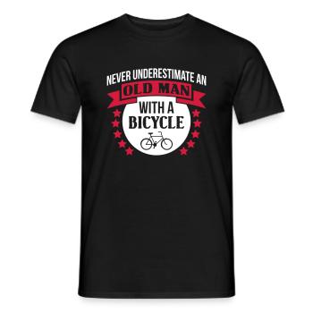Old Man With A Bicycle - Männer T-Shirt - Schwarz - Vorne - AI Model Male 178 light (178cm)