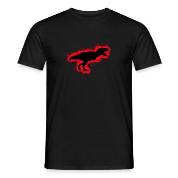 Silhouette Dino Red and Black Outline - Men's T-Shirt - black - Front - AI Model Male 178 light (178cm)