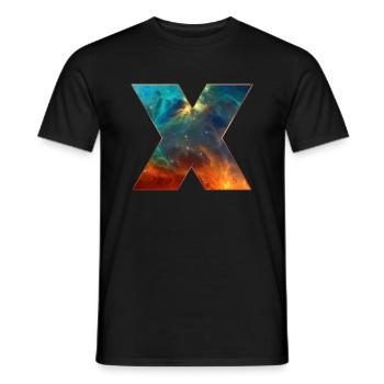 Space X, cosmos, universe, space, galaxy - Men's T-Shirt - black - Front - AI Model Male 178 light (178cm)