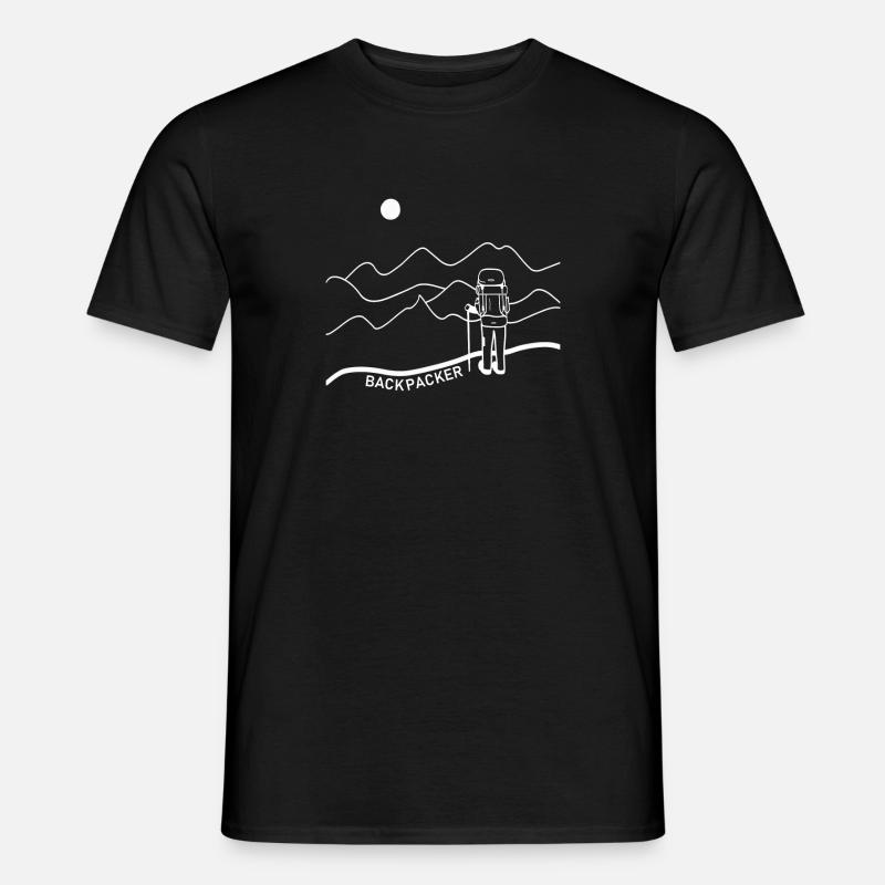 Backpacker Backpack Sonne Berge - Männer T-Shirt - Schwarz