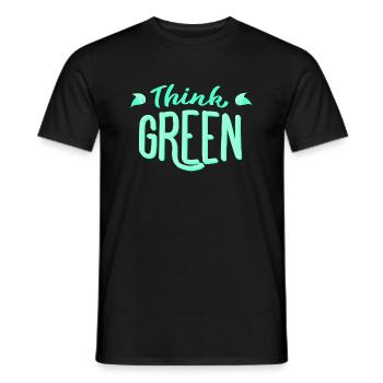 Pensez vert! Pensez vert! Écologie écologique - T-shirt homme - noir - Devant - AI Model Male 178 light (178cm)